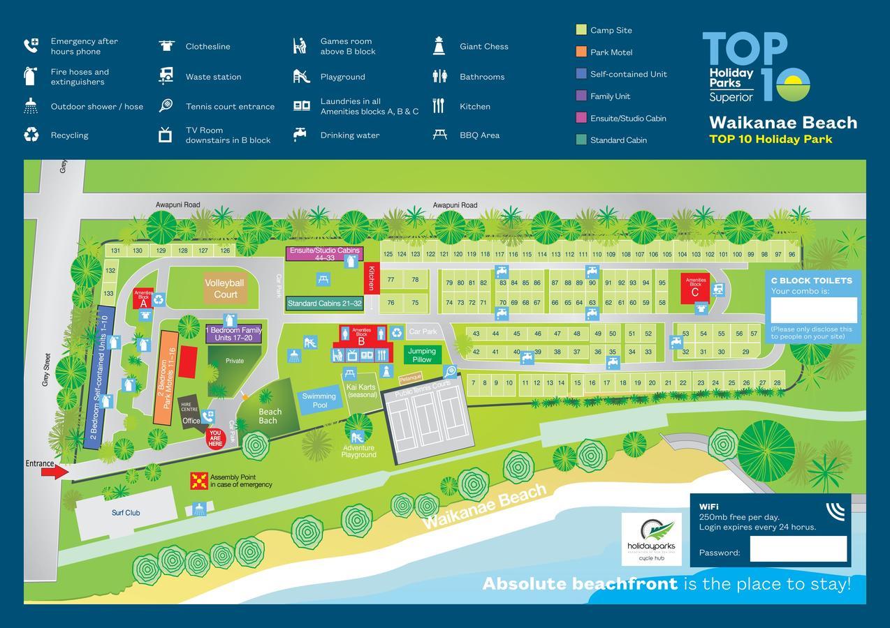 Waikanae Beach Top 10 Holiday Park Gisborne Exterior foto